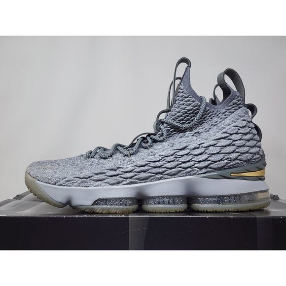 Nike LeBron 15 WOLF GREY 897648-005 Size 12 WORN - Picture 3 of 8